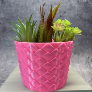Unik kruka - Liten blomkruka för växter av alla slag (rosa färg) - 10 cm diameter och 7,5 cm hög Färgglad kruka Unik kruka; USA-butik