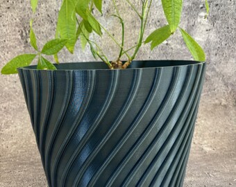 Extra Extra Large Flowerpot for Plants of all kinds (Dark Gray color) - 11.75" Diameter by 8.375" Tall