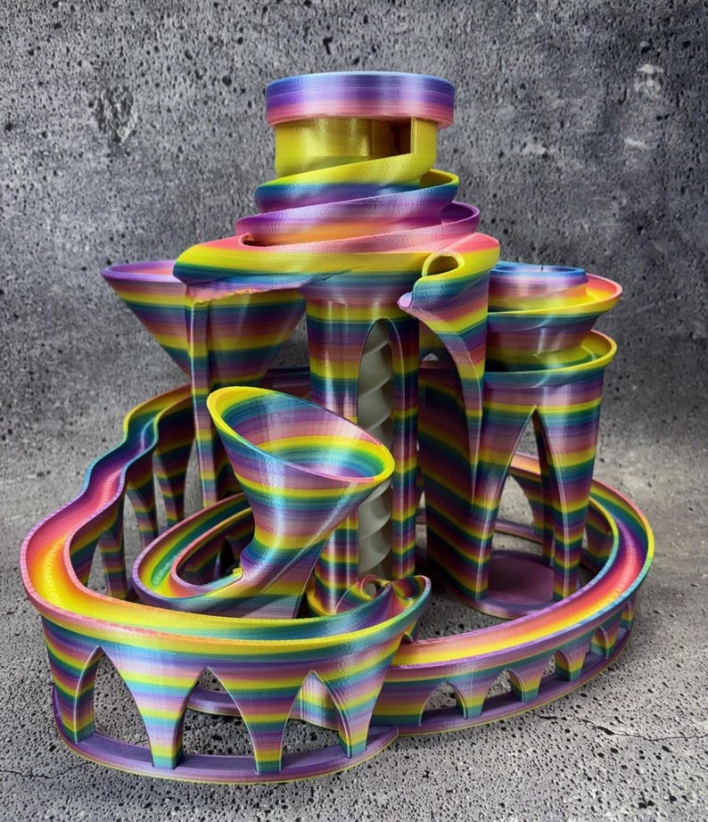 Funnel Ramps Full Size; Jumbo Marble Run (multi Color) - Marble Machine - Marble ...