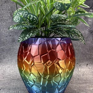 Large Flowerpot for Plants of all kinds (Multi color) - 8" Diameter by 8" Tall; Unique Planter; Colorful; USA Store