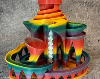 Circuito de canicas (Varios colores surtidos) - Máquina de canicas - Laberinto de canicas (19 cm de diámetro x 18 cm de alto); Tienda de EE. UU.