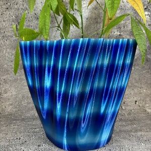 Extra Large Flowerpot for Plants of all Kinds (Stormy Seas Blue color) - 10" Diameter by 8.75" Tall Colorful Planter Modern Planter