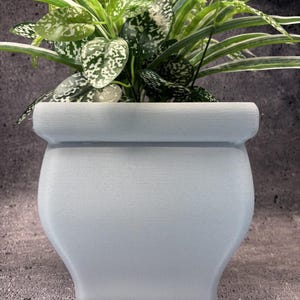 Vaso quadrato - Grande vaso alto per piante di ogni tipo (colore grigio granito chiaro) - 20 cm di lato per 23 cm di altezza; Negozio USA