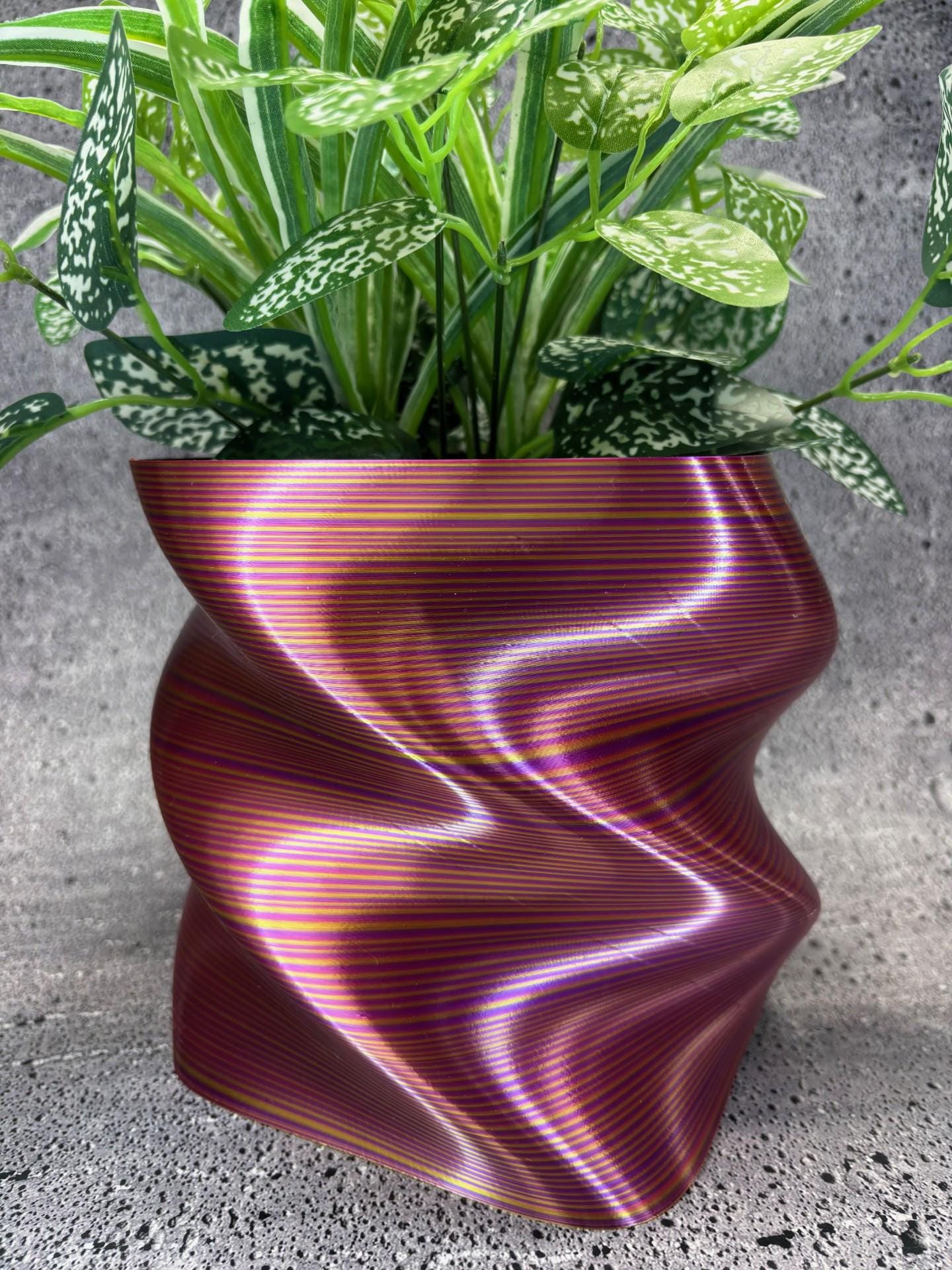 あらゆる種類の植物用の大型植木鉢（レッドマルチカラー） - 直径8