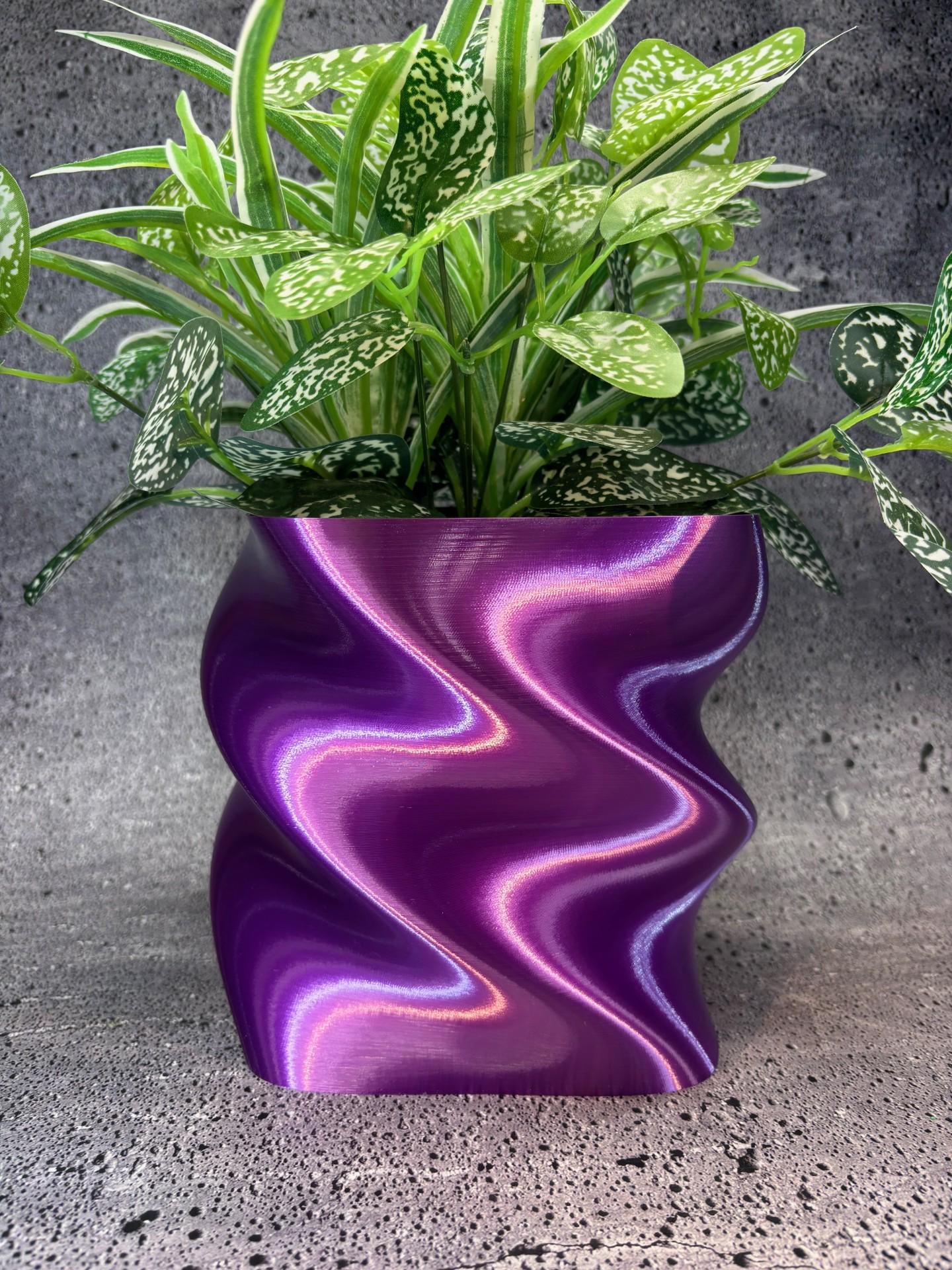 あらゆる種類の植物用の大型植木鉢（パープルシルク色） - 直径8インチ
