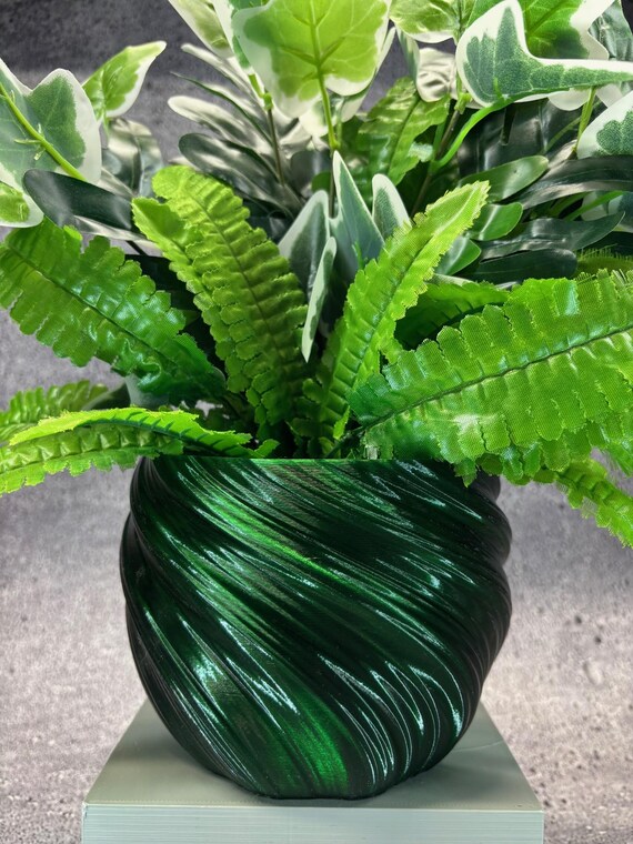 Ferlypote Set di 2 vasi per piante da 20 cm, con fori di drenaggio a rete multipla, fioriere per interni ed esterni, piante e fiori da giardino (bianco