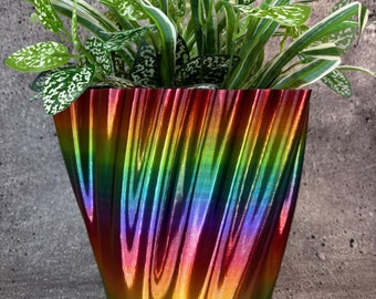 Vaso da fiori extra large per piante di tutti i tipi (colore arcobaleno) - diametro 25,4 cm e altezza 21,9 cm.