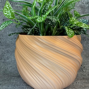 Extra Large Twisted Flower Pot for Plants of all kinds (Terracotta color) - 10&quot; Diameter by 7.75&quot; Tall