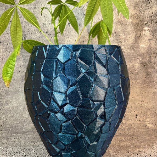 Extra Large Flowerpot for Plants of all kinds (Shade-Shifting Peacock color) - 10" Diameter by 10" Tall