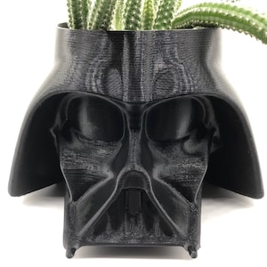 Large Darth Vader Pot (Black) for Succulents, Cactus or any Plant - 8&quot; wide and 5.25&quot; tall; USA Store