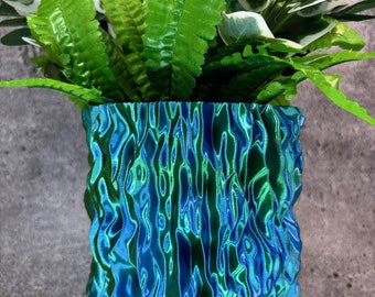 Maceta mediana para plantas de todo tipo (color doble azul y verde) - 6" de diámetro por 5,25" de alto Maceta colorida Maceta única; Tienda de EE. UU.