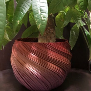 Medium Twisted Flower Pot for Plants of all kinds (Red/Gold/Purple Starlight color) - 6" Diameter by 4.5" Tall