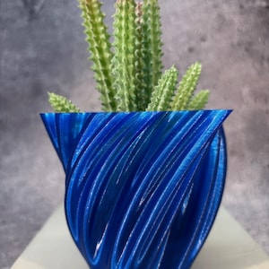 Unik kruka - Liten blomkruka för växter av alla slag (blå färg) - 10 cm diameter och 8,5 cm hög Färgglad kruka Modern kruka