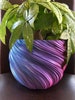 Large Twisted Flower Pot for Plants of all kinds (Iridescent Blue Raspberry color) - 8' Diameter by 6' Tall 