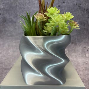 Einzigartiger Pflanzer-Kleiner Blumentopf für Pflanzen aller Art (helle Silberfarbe) - 4 "Durchmesser mal 3,5" Hoch