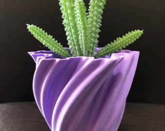Unique Planter-Small Flower Pot for Plants of all kinds (Pastel Purple color) - 4" Diameter by 3.5" Tall Colorful Planter Modern Planter