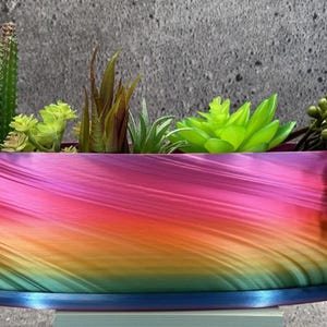 Unieke plantenbak - ovale vensterbank voor allerlei soorten planten met blad (regenboogkleur) - 14" lang x 4" breed x 4" hoog; VS Store