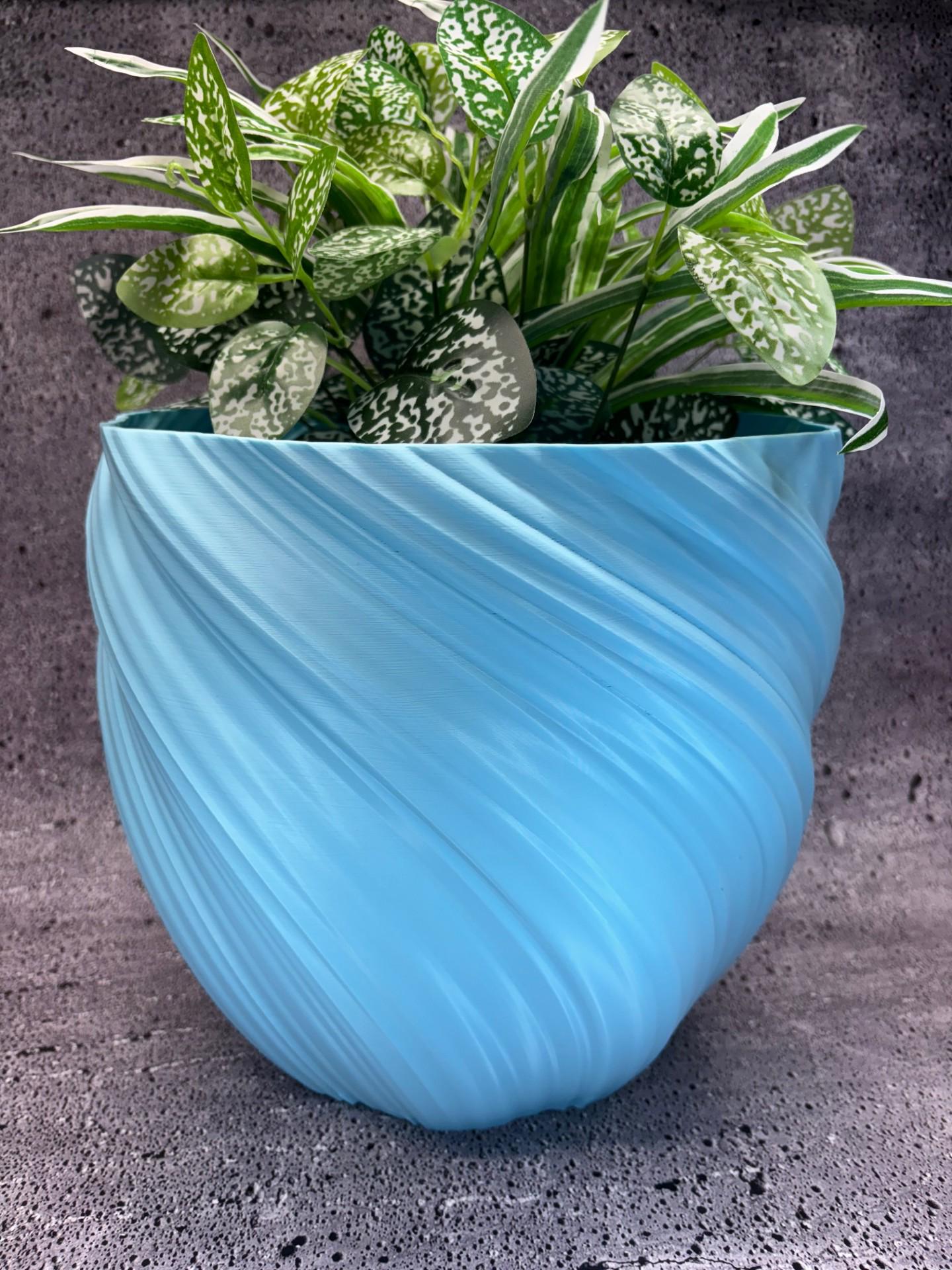 あらゆる種類の植物に適した特大の背の高いツイスト植木鉢（パステル