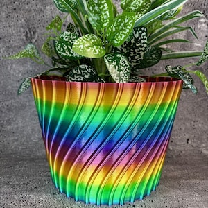 Unique Planter-Extra Large Flower Pot for Plants of all kinds - 9.875" Diameter by 7.375" Tall Colorful Planter Unique Planter; USA Store