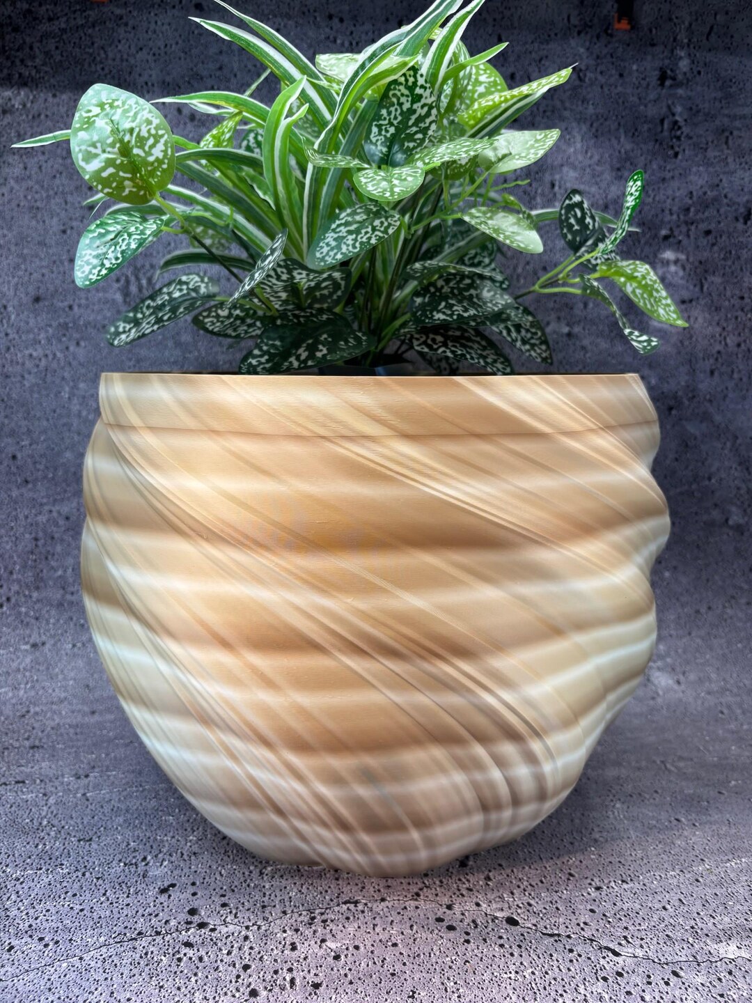 あらゆる種類の植物用のXXXLツイスト植木鉢（デザートサンズカラー