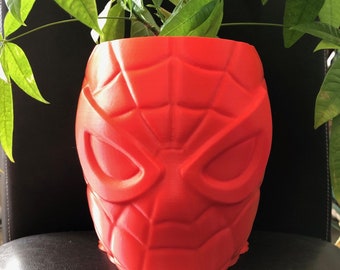 Large Spider-Man Planter (Red) for Succulents, Cactus or any Plant - 6&quot; wide, 7.25&quot; tall and 8&quot; deep; USA Store
