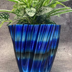 あらゆる種類の植物用の特大植木鉢（青から黒へのグラデーションカラー