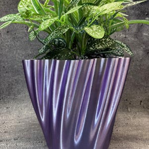 Extra Large Flowerpot for Plants of all Kinds (Crystal Wild Orchid color) - 10" Diameter by 8.75" Tall; Modern Planter