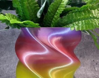 あらゆる種類の植物用の大型植木鉢（レッドマルチカラー） - 直径8