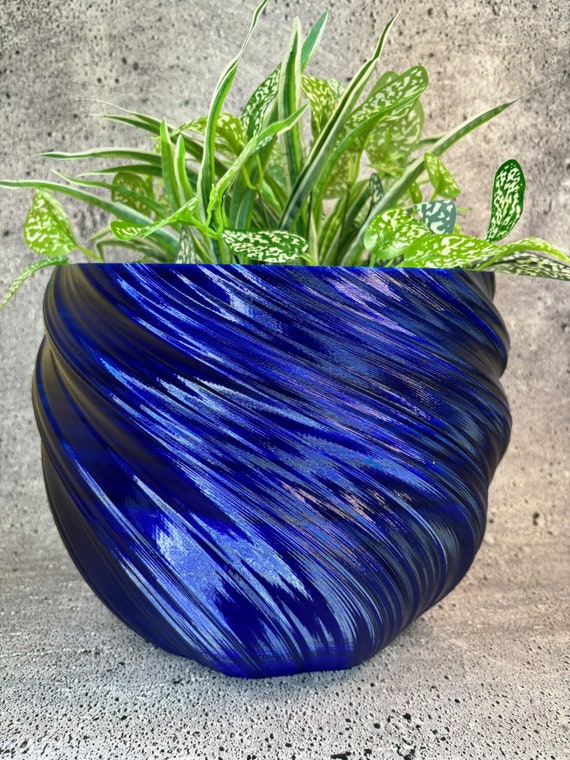 Nihow Vaso In Ceramica Per Piante 5+7 Pollici – Moderno, Nero/Naturale Per Interni