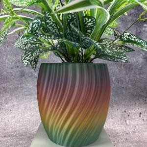 Extra hög medelstor vriden blomkruka för växter av alla slag (flerfärgad) - 15 cm diameter och 15 cm höjd; USA-butik