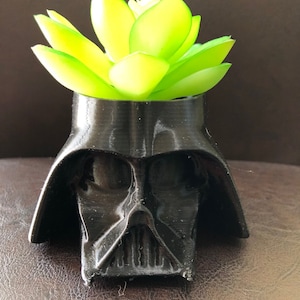 Small Darth Vader Pot (Black) for Succulents, Cactus or any Plant - 4&quot; wide and 2.75&quot; tall; USA Store