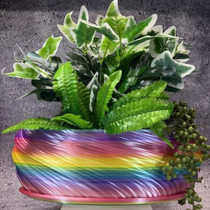 Unieke plantenbak - ovale bloembak op de vensterbank voor allerlei soorten planten met dienblad (meerkleurig) - 14" lang x 4" breed x 5" hoog; VS-winkel