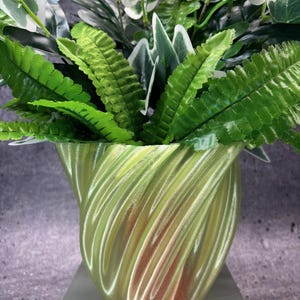 Unique Planter-Medium Flowerpot for Plants of all kinds (Crystal Sparkle Yellow color) - 6" Diameter by 5.25" Tall; Modern Planter
