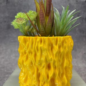 Unique Planter-Small Flowerpot for Plants of all kinds (Yellow color) - 4" Diameter by 3.5" Tall Colorful Planter Unique Planter