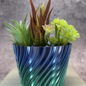 Unique Planter-Small Flowerpot for Plants of all kinds - 4" Diameter by 3" Tall; Colorful Planter; USA Store