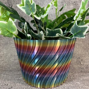 Unique Planter-Large Flower Pot for Plants of all kinds - 8" Diameter by 5.75" Tall Colorful Planter Unique Planter; USA Store