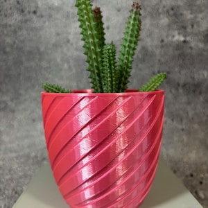 Unik kruka - Liten blomkruka för växter av alla slag (rosa sidenfärg) - 10 cm diameter och 9,5 cm hög Färgglad kruka Unik kruka
