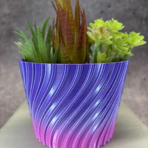 Unique Planter-Small Flowerpot for Plants of all kinds - 4" Diameter by 3" Tall; Colorful Planter; USA Store