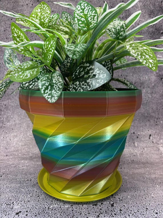Vaso Per Fiori Standard Con Sottovaso - Plastica PP, Fori Di Drenaggio, Colori: Terracotta, Marrone, Bianco - 4