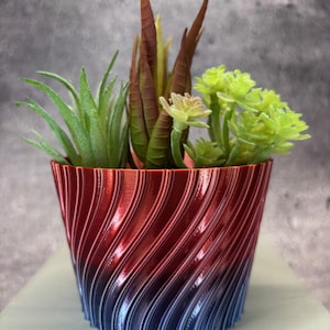 Unique Planter-Small Flowerpot for Plants of all kinds - 4" Diameter by 3" Tall; Colorful Planter; USA Store