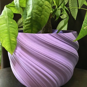 Large Twisted Flower Pot for Plants of all kinds (Pastel Purple color) - 8&quot; Diameter by 6&quot; Tall Colorful Planter Modern Planter; USA Store