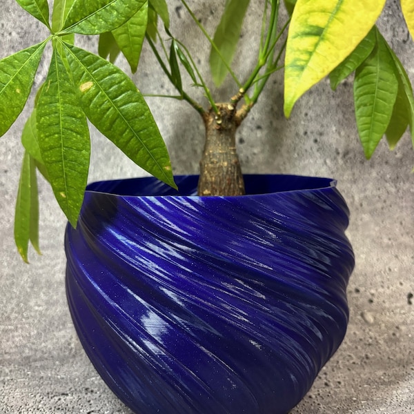 Blue Flower Pot Etsy
