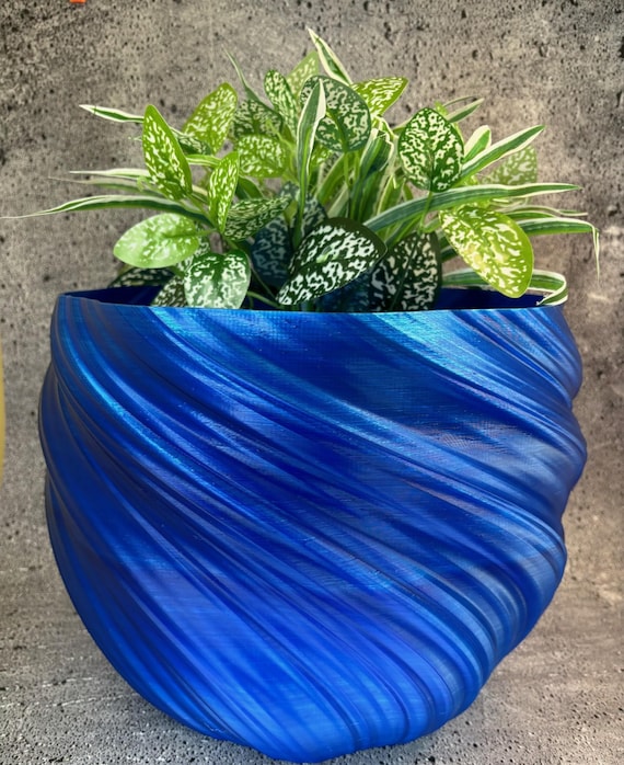 XXXL Twisted Blumentopf fr Pflanzen aller Art (Farbe Farbverlauf Blau) -  14 "Durchmesser mal 11" Hoch Bunter Pflanzer Moderner Pflanzer - Etsy  Schweiz