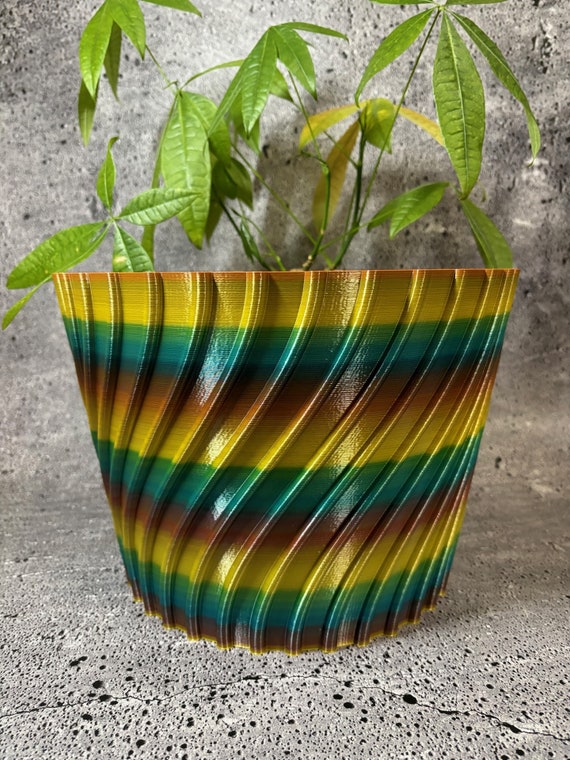 Einzigartiger Pflanzkübel – Extra großer Blumentopf für Pflanzen aller Art – 29,8 cm Durchmesser x 21,3 cm hoch – farbenfroher Pflanzkübel