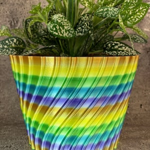 Unique Planter-Extra Large Flower Pot for Plants of all kinds - 9.875" Diameter by 7.375" Tall Colorful Planter Unique Planter; USA Store