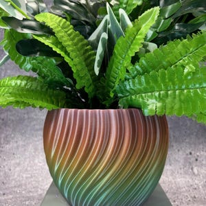 Mellanstor vriden blomkruka för växter av alla slag (flerfärgad) - 15 cm diameter och 11,5 cm höjd; Modern design; USA-butik