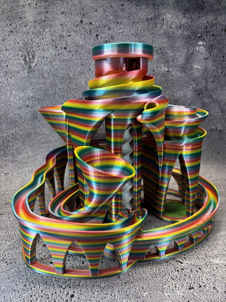 Funnel Ramps Full Size; Jumbo Marble Run (rainbow Color) - Marble Machine - Marble ...
