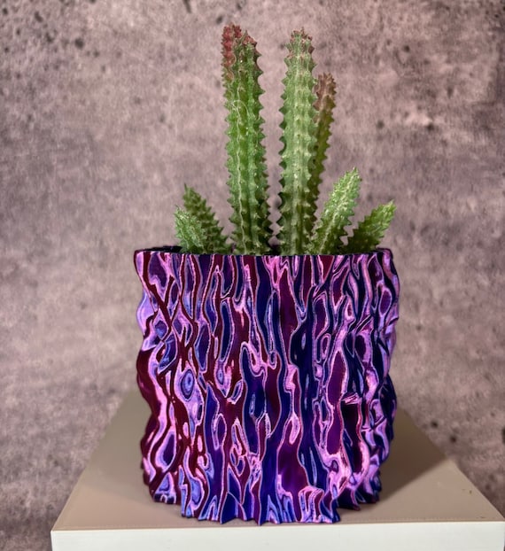 Einzigartiger Übertopf-Kleiner Blumentopf für Pflanzen aller Art (Blau Himbeere Farbe) - 4 