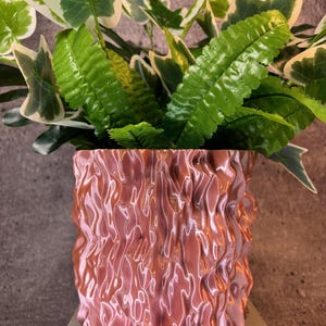 Unique Planter-Medium Flowerpot for Plants of all kinds (Silk Rose Gold color) - 6" Diameter by 5.25" Tall; Colorful Planter