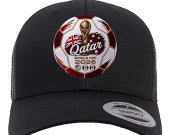 Hoed WK Qatar 2026 | Zwarte trucker-snapback | Pet voetbalfan | Voetbalcadeau Al-Annabi